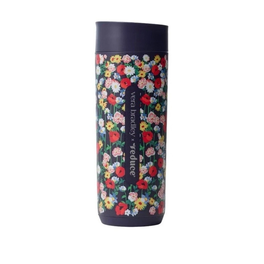 Vera Bradley + Reduce Perk Tumbler Poppy Meadow Insulated Stainless Steel NEW